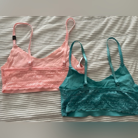Victoria's Secret Other - Lace Trim Bralette - Pink & Teal size L - Victoria’s Secret
